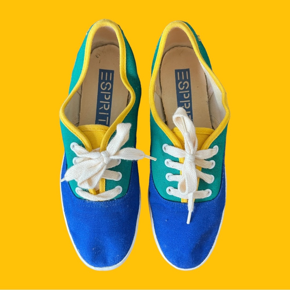 Vintage ESPRIT Canvas Sneakers / USW 6 / GC+ / Retro 80s 90s Colorblock Kidcore - Picture 1 of 4
